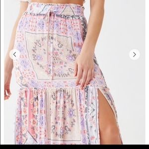 Paisley Print Maxi Skirt